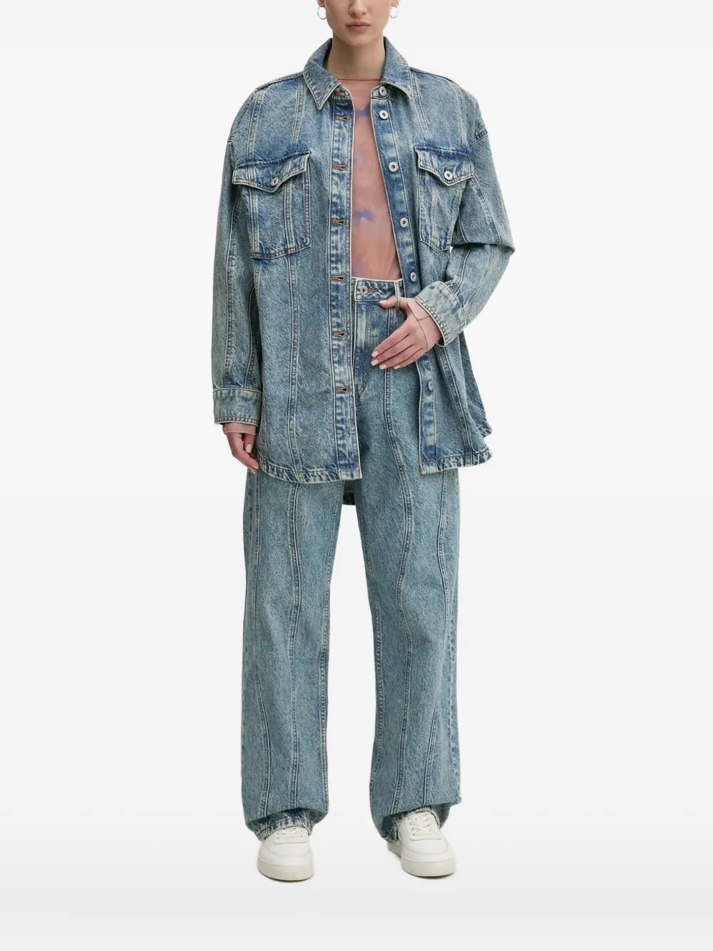 HUGO Denim blouse Blauw