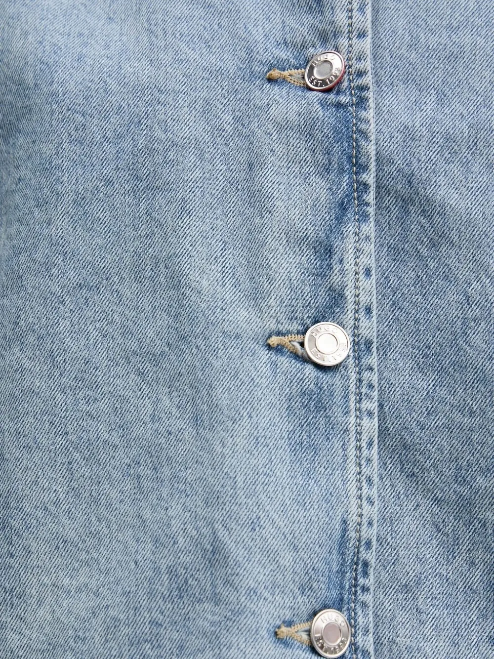 HUGO Denim blouse met zakken en korte mouwen Blauw