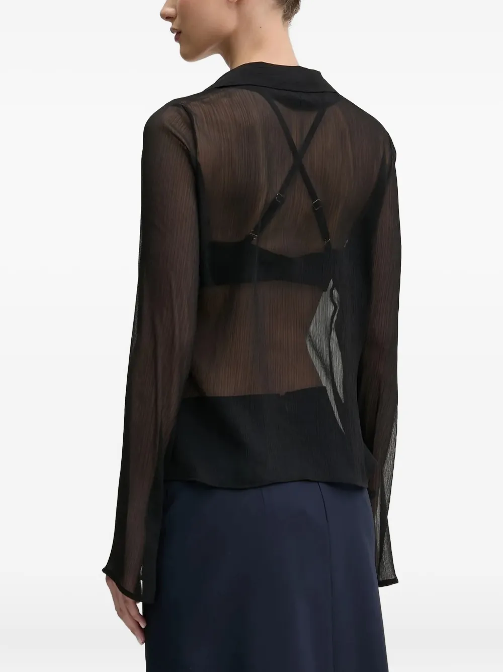 HUGO Semi-doorzichtig blouse - Zwart