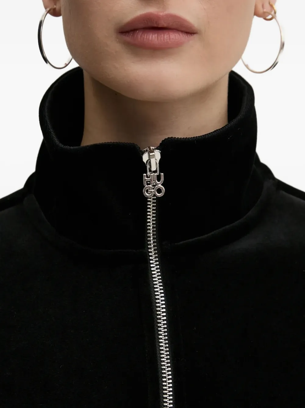 HUGO Trui met ritssluiting Zwart