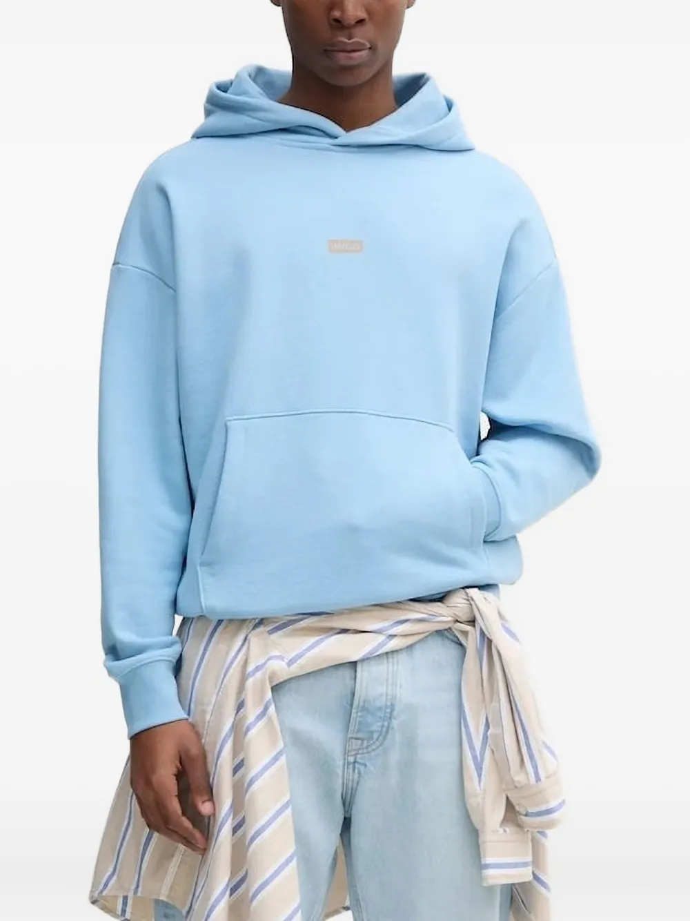 HUGO Hoodie met logoprint Blauw