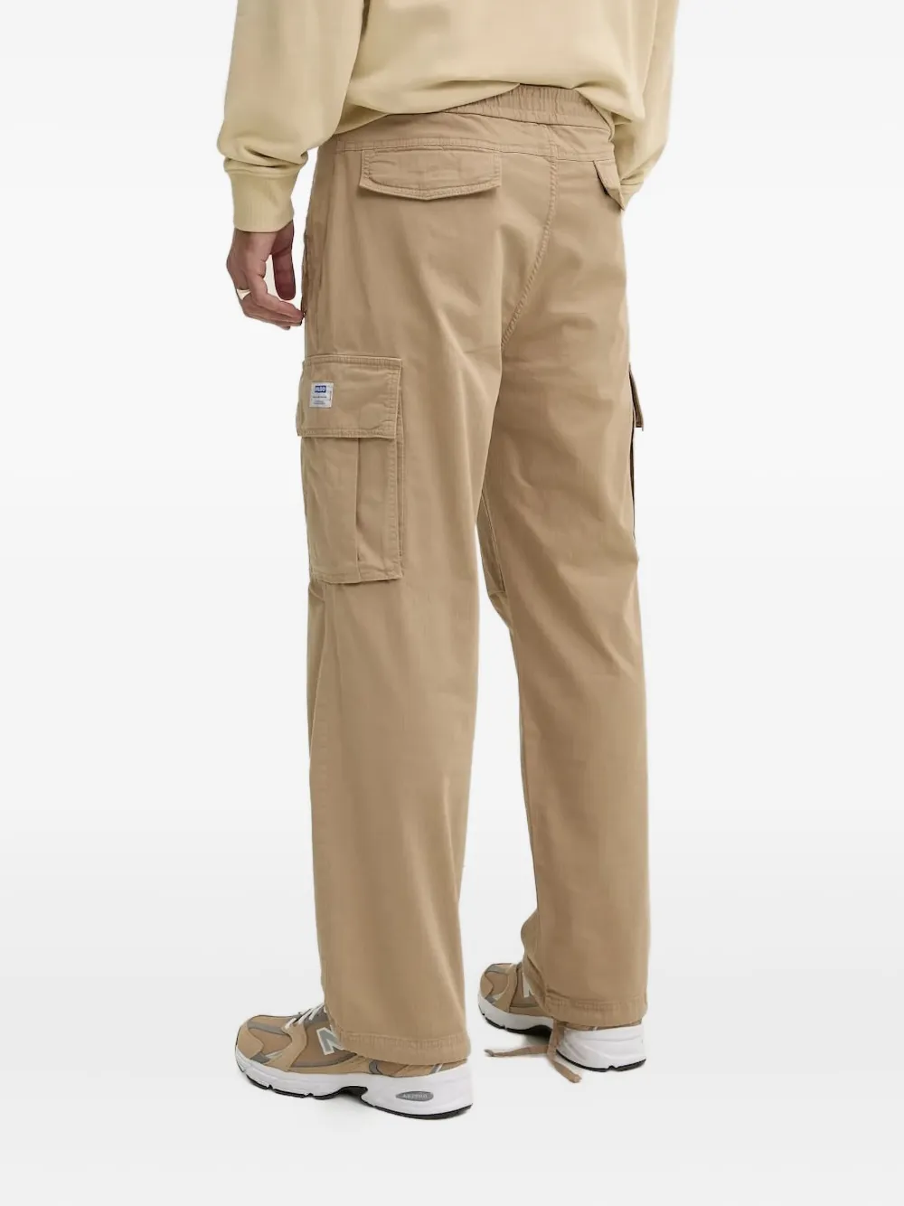 HUGO herringbone cargo straight-leg trousers - Beige