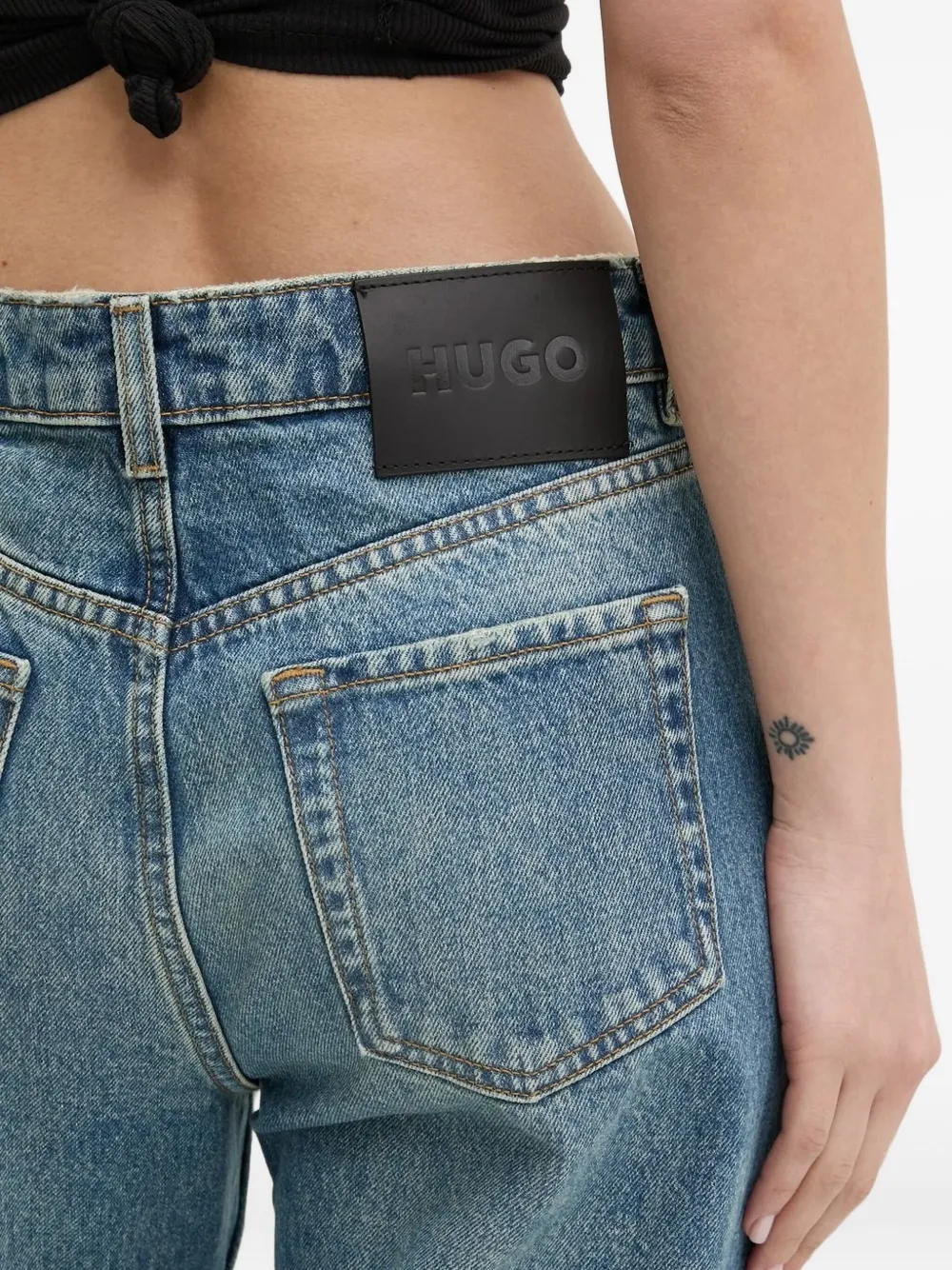 HUGO Jeans met logo-reliëf Blauw