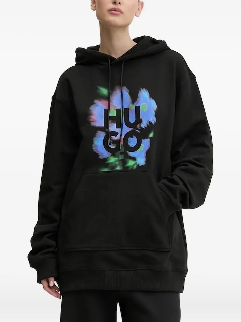 Hugo Boss Logo-print Hoodie In Black