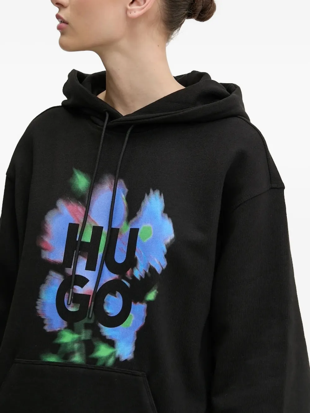 Hugo Boss Logo-print Hoodie In Black