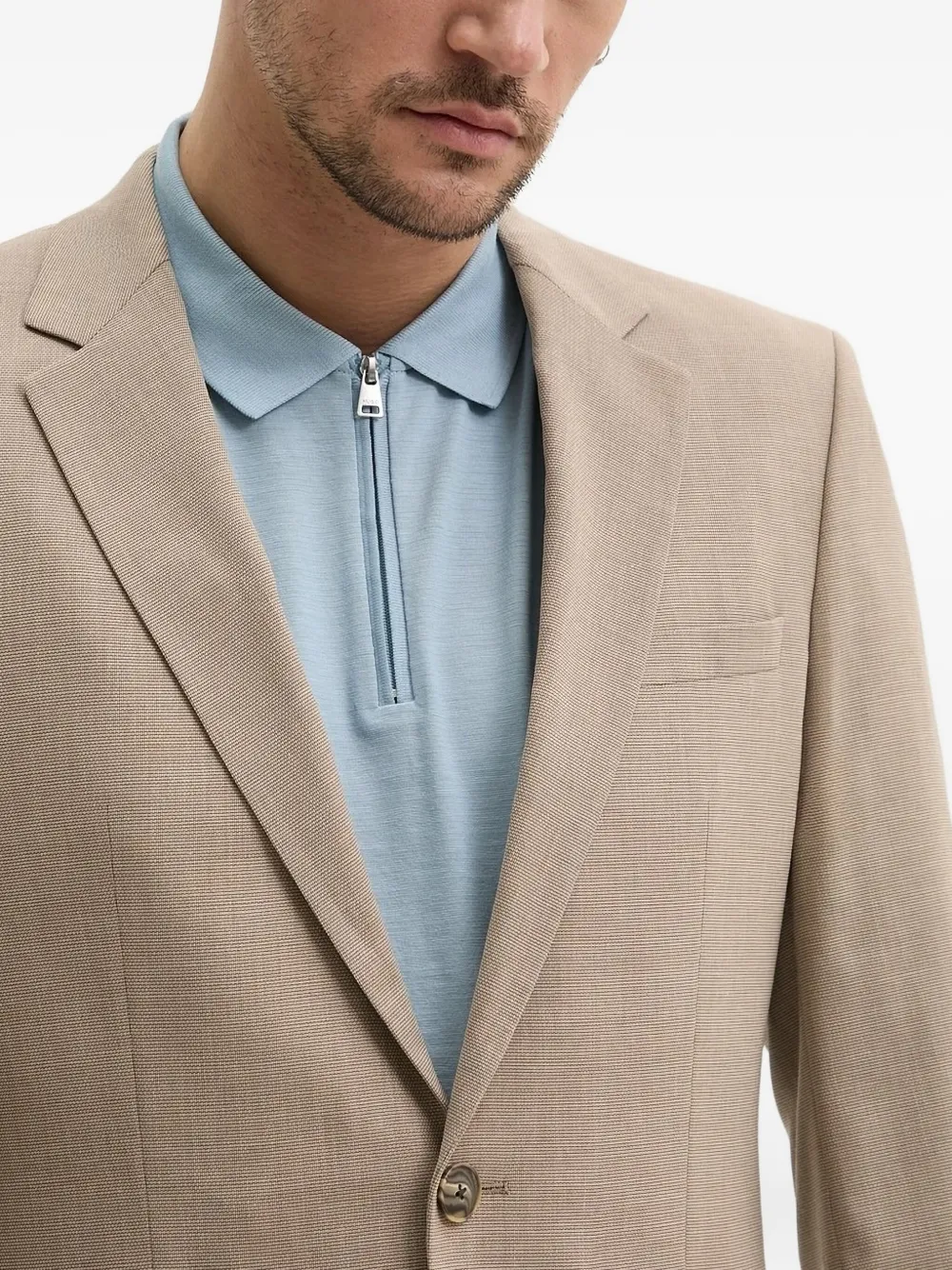 Hugo Boss Slim-fit Suit In A Micro-patterned Linen Blend In Brown