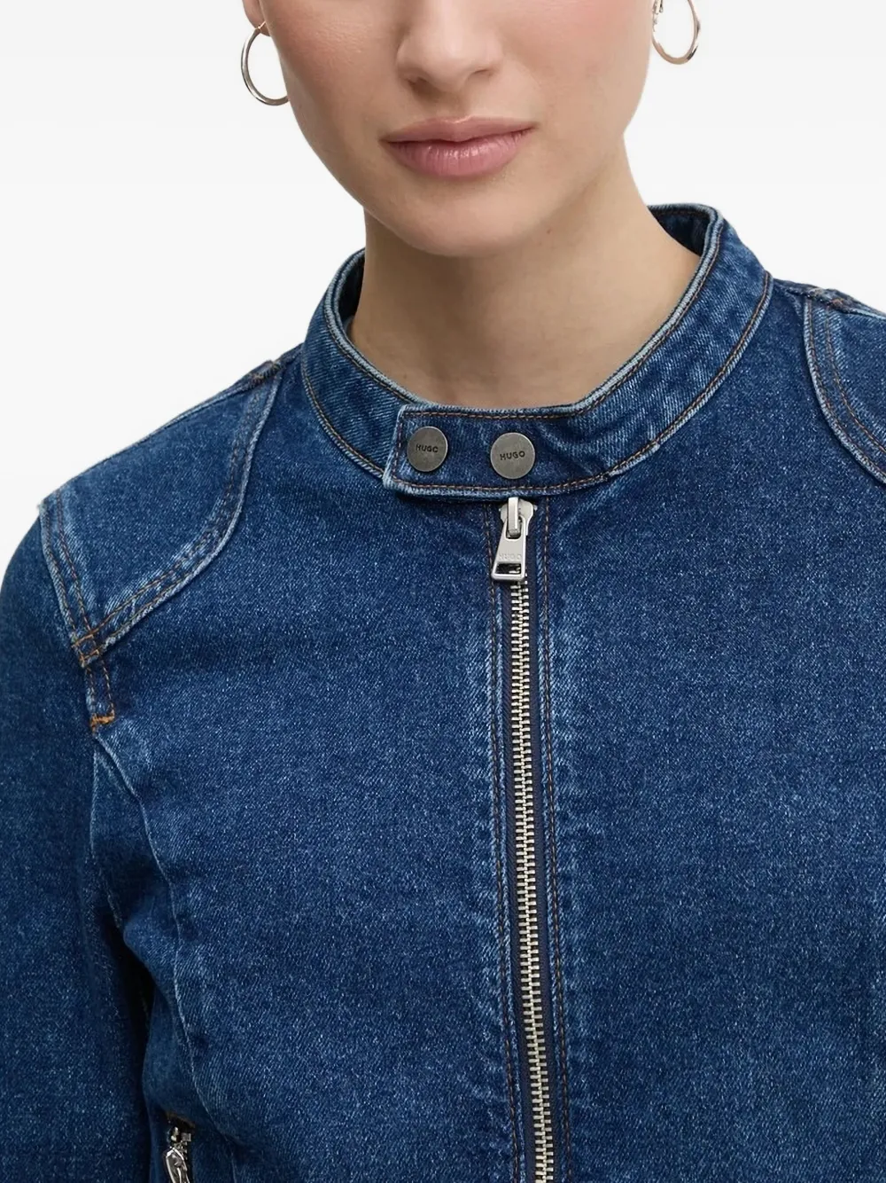 Hugo Boss Panelled Denim Jacket In Blue