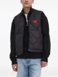 HUGO half-zip logo-patch sweatshirt - Black