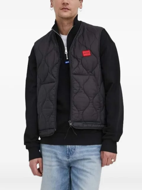 HUGO half-zip logo-patch sweatshirt