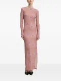 HUGO abstract-print side-split maxi dress - Pink