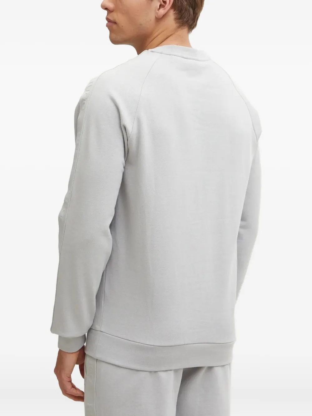 HUGO Sweater met raglan mouwen en geborduurd logo - Grijs