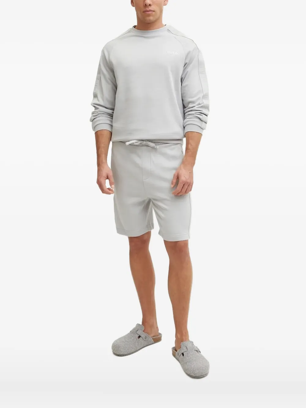 HUGO Sweater met raglan mouwen en geborduurd logo Grijs