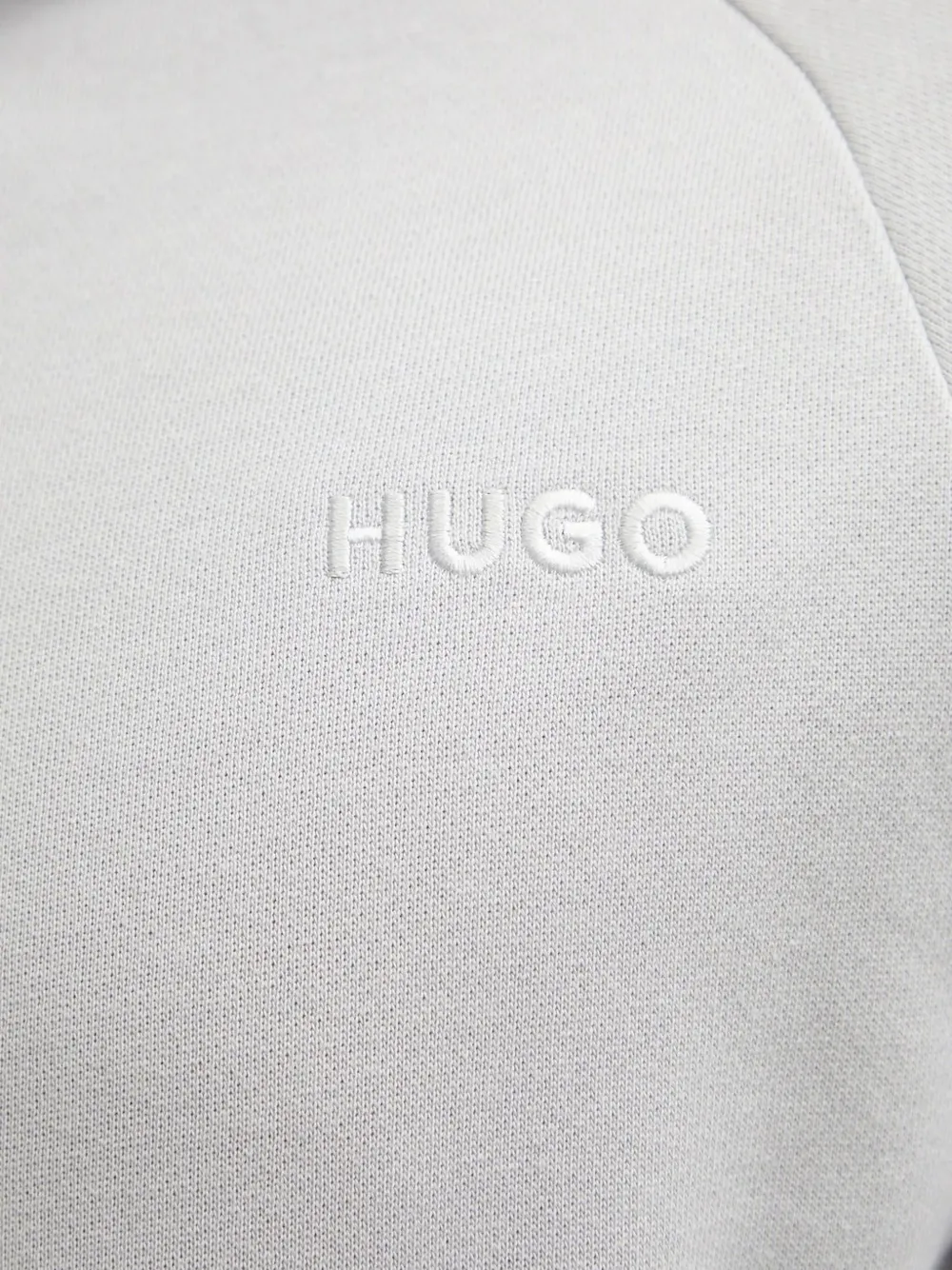 HUGO Sweater met raglan mouwen en geborduurd logo Grijs