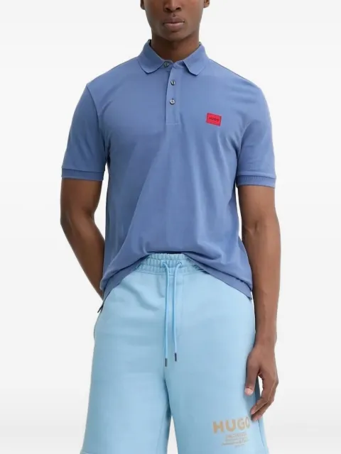 HUGO logo-patch polo shirt