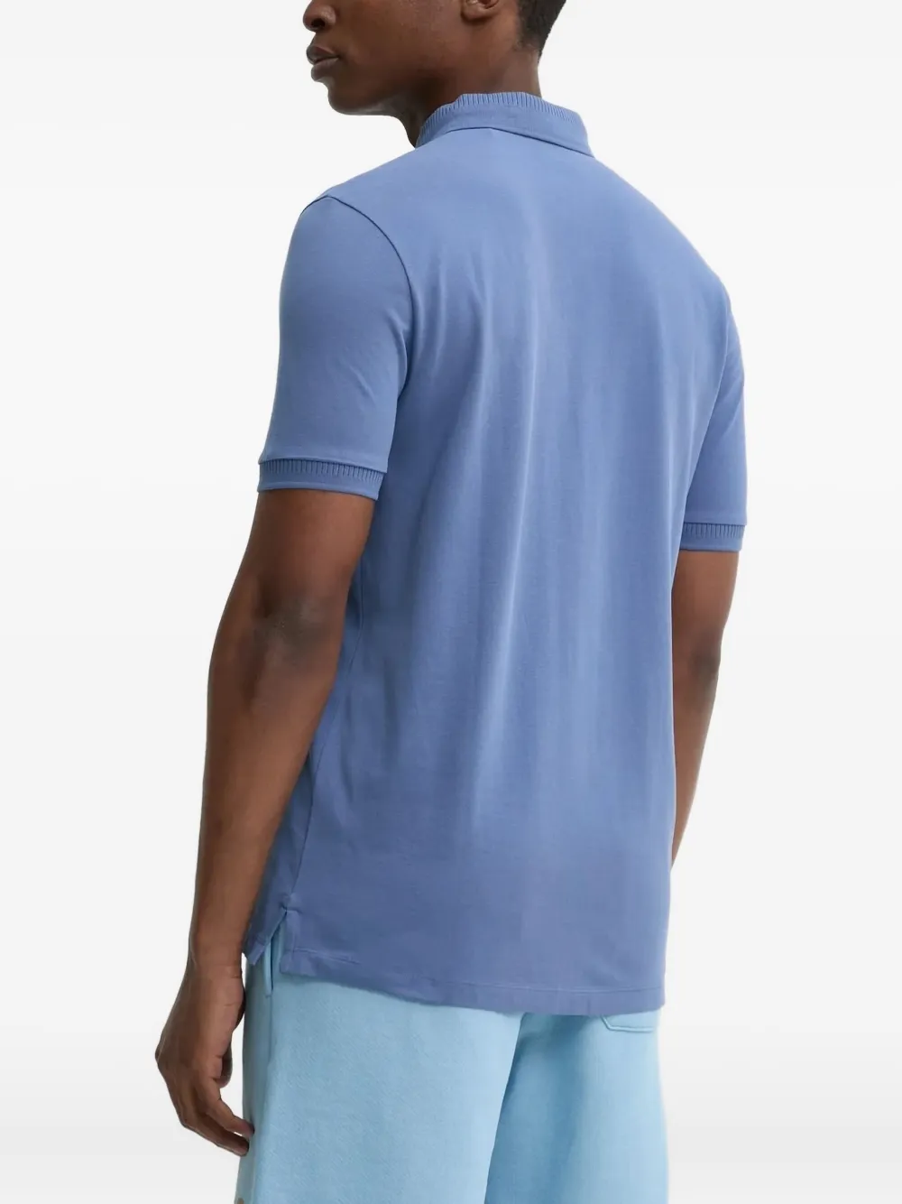 HUGO logo-patch polo shirt - Blauw