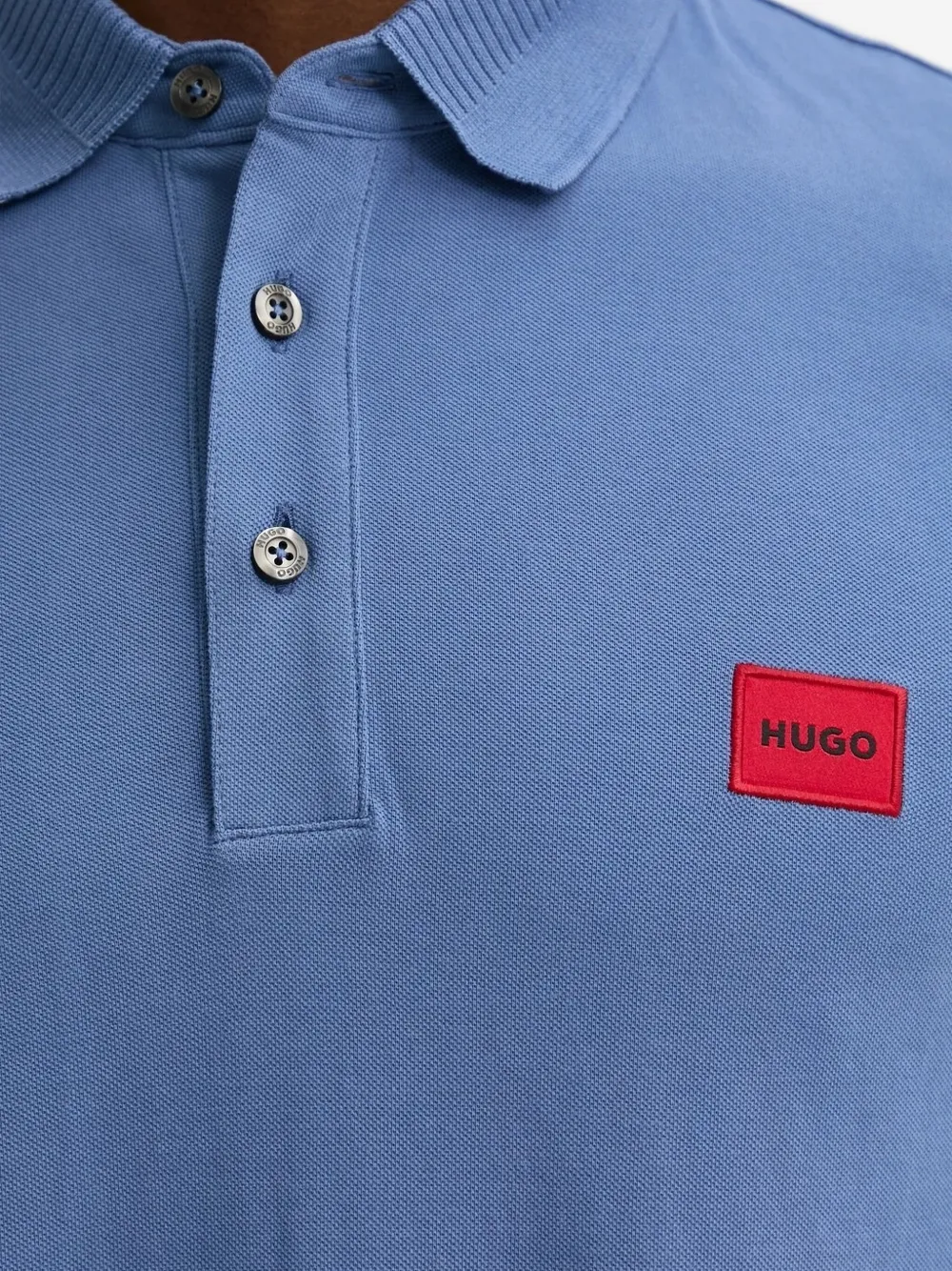 Hugo Boss Logo-patch Polo Shirt In Brown