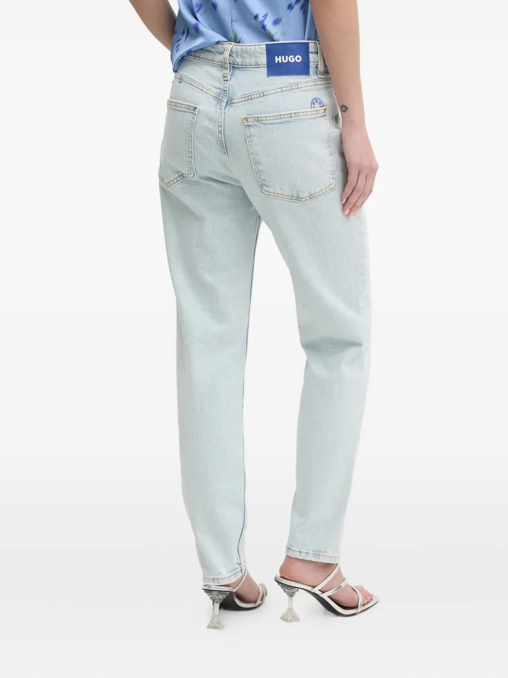HUGO Jeans met logoplakkaat - Blauw