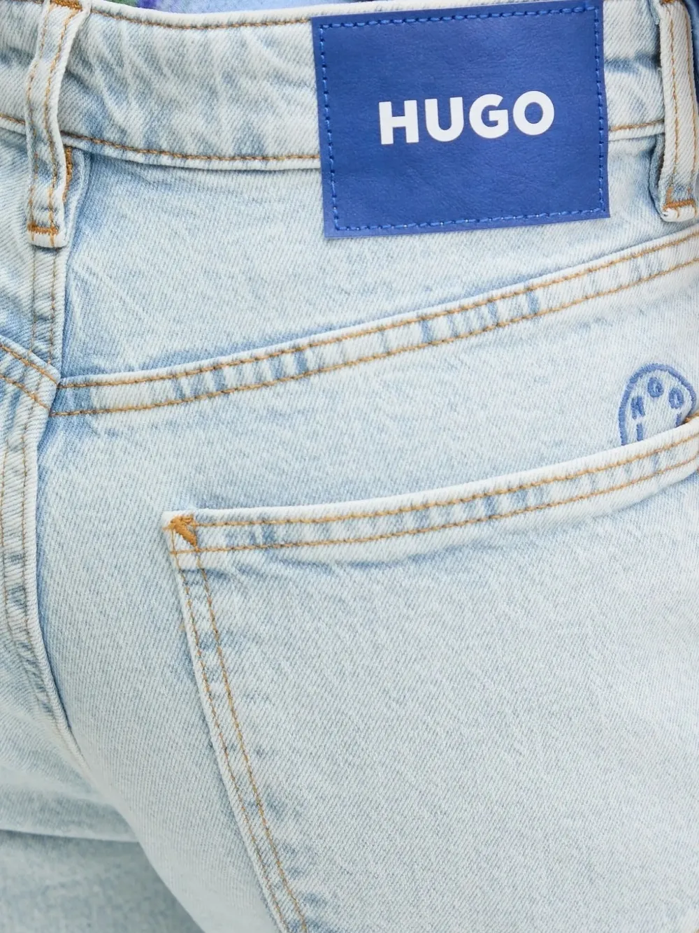 HUGO Jeans met logoplakkaat Blauw