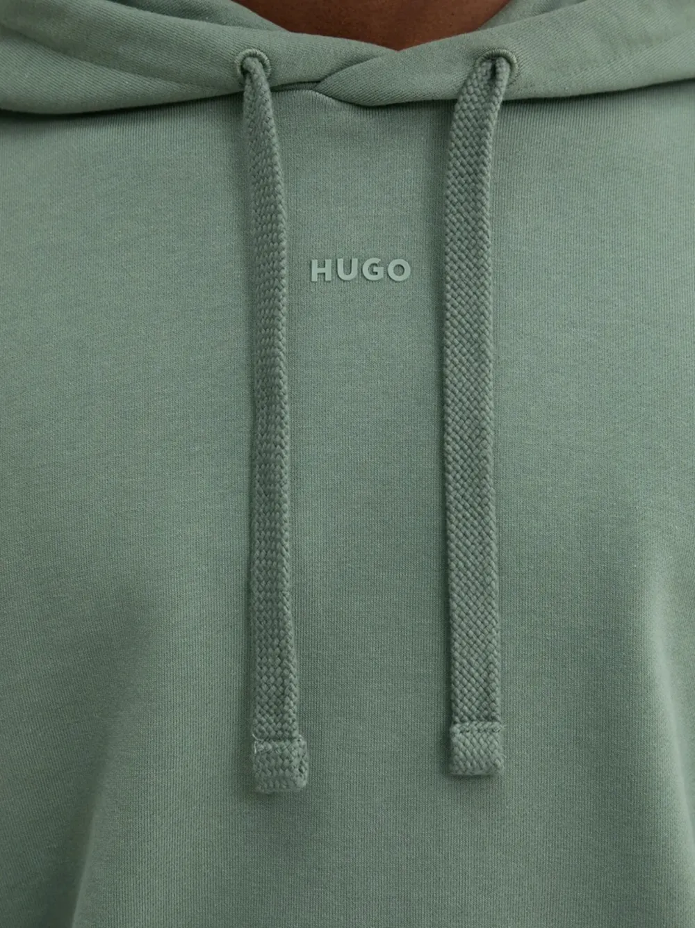 Hugo Boss Green Relaxed-fit Logo Hoodie In Green