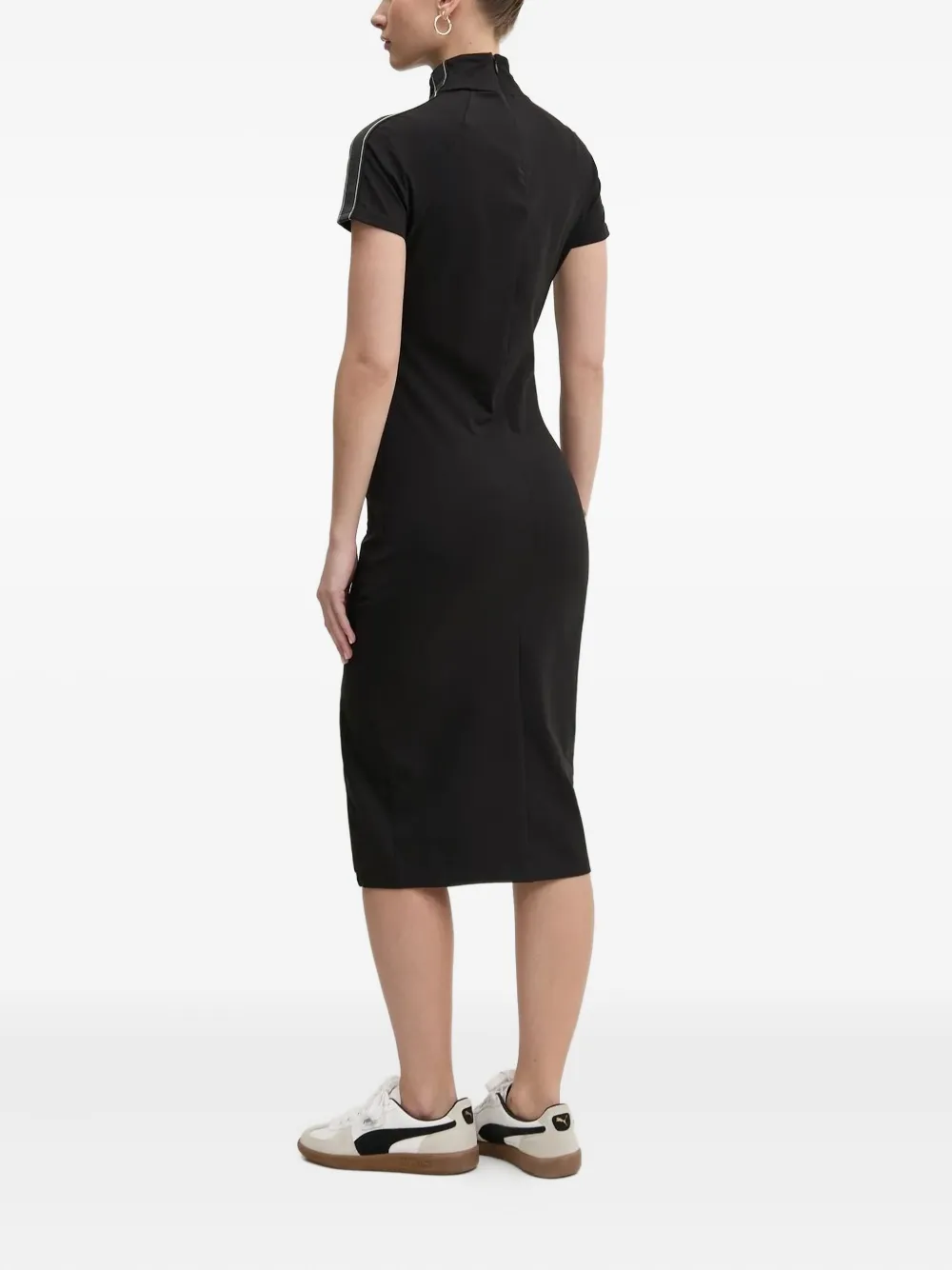 HUGO high-neck midi dress Zwart