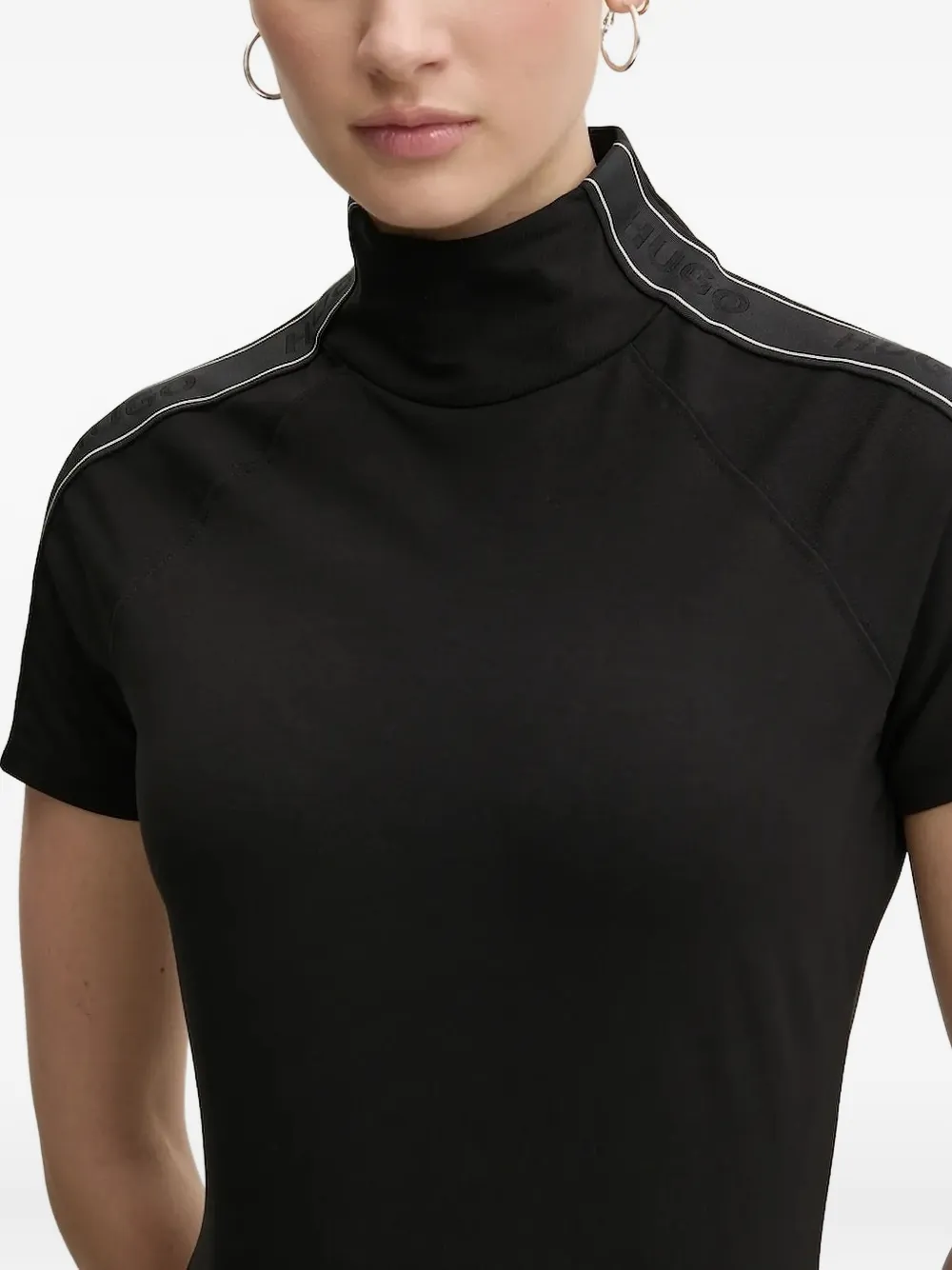 HUGO high-neck midi dress Zwart