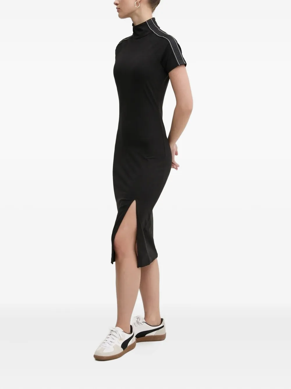 HUGO high-neck midi dress Zwart