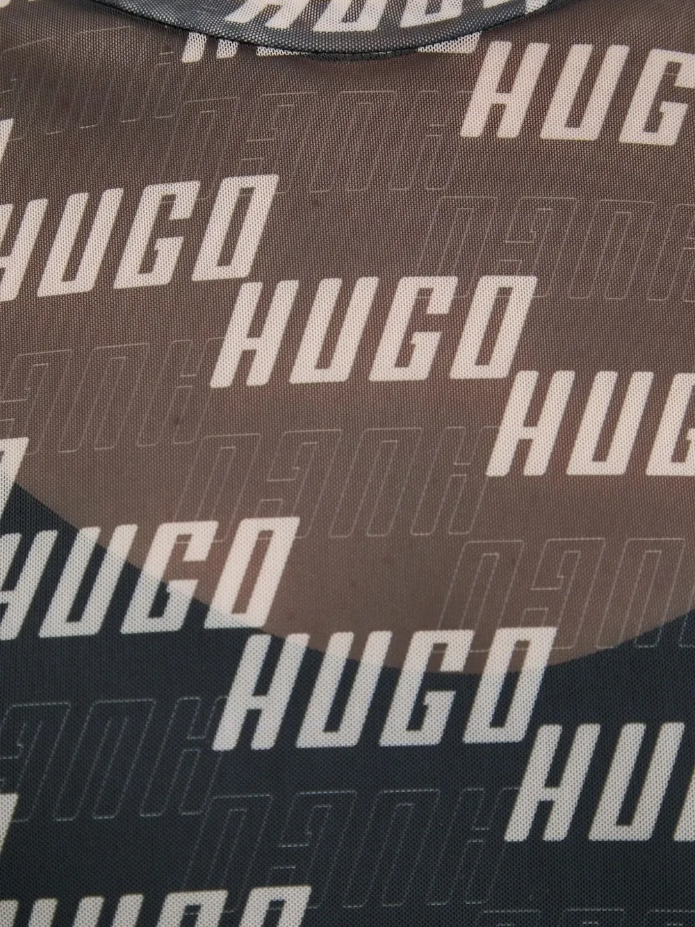 HUGO Mesh mini-jurk met logo Zwart