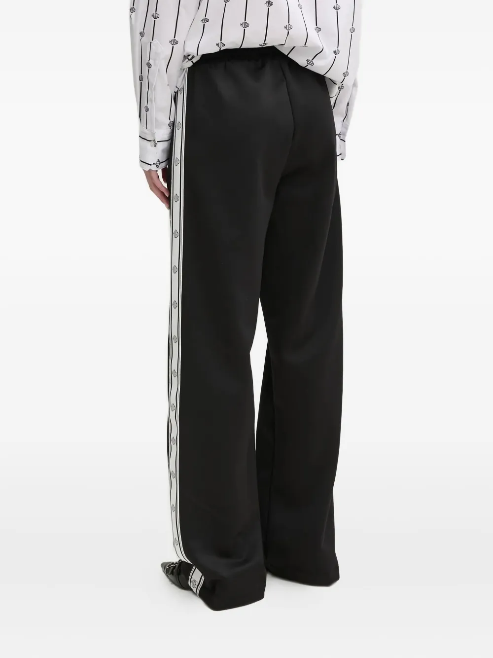 Hugo Boss Side-stripe Trousers In Black