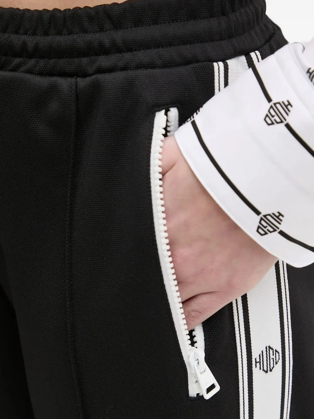 Hugo Boss Side-stripe Trousers In Black