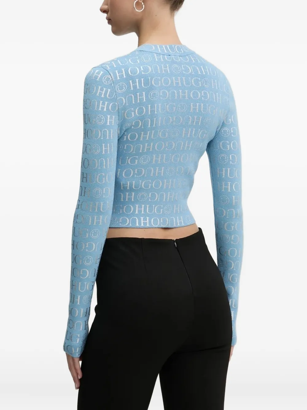 HUGO Top met logoprint Blauw