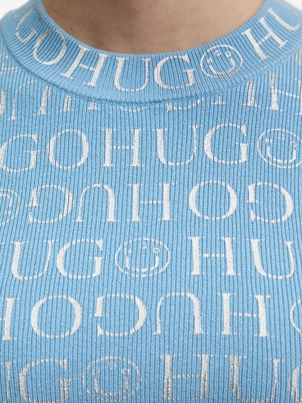 HUGO Top met logoprint Blauw