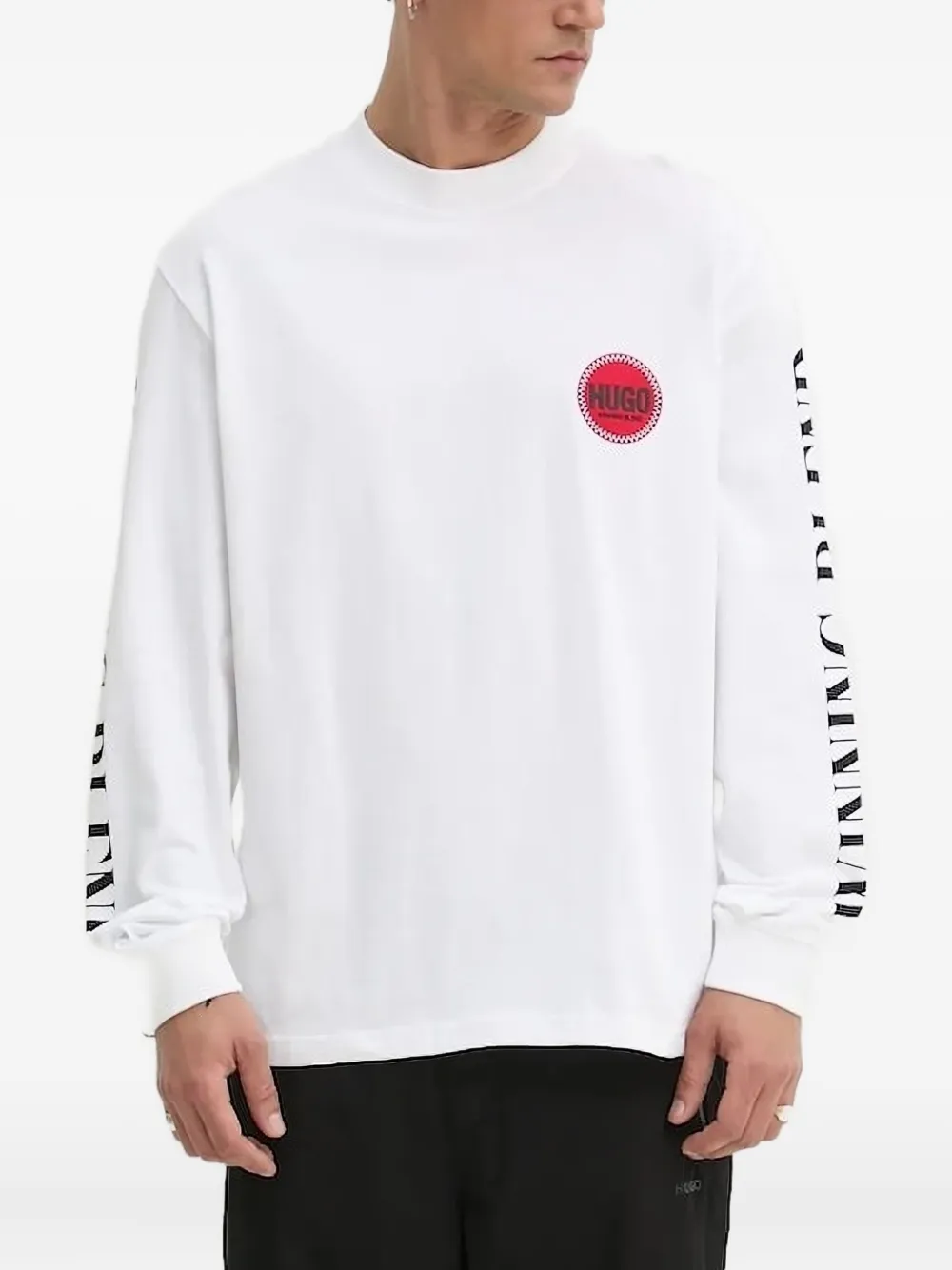 HUGO long-sleeve racing-print T-shirt - ホワイト HUGO long-sleeve racing-print T-shirt - ホワイト