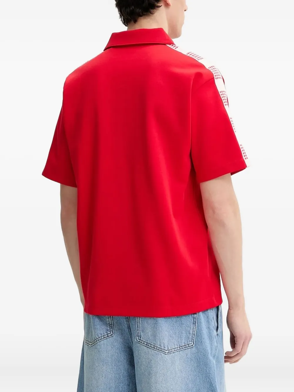 HUGO point-collar panelled polo shirt - Rood