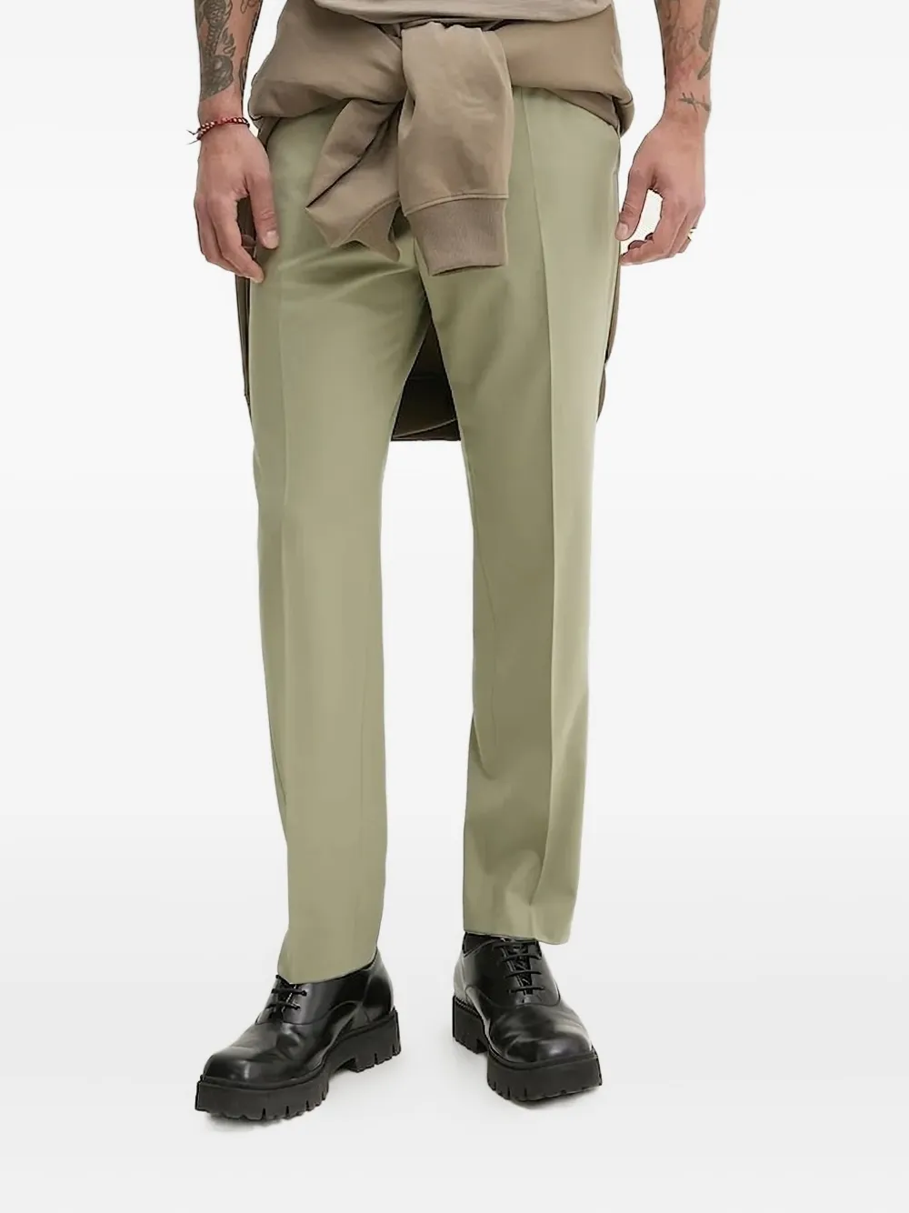 HUGO pressed-crease trousers Groen