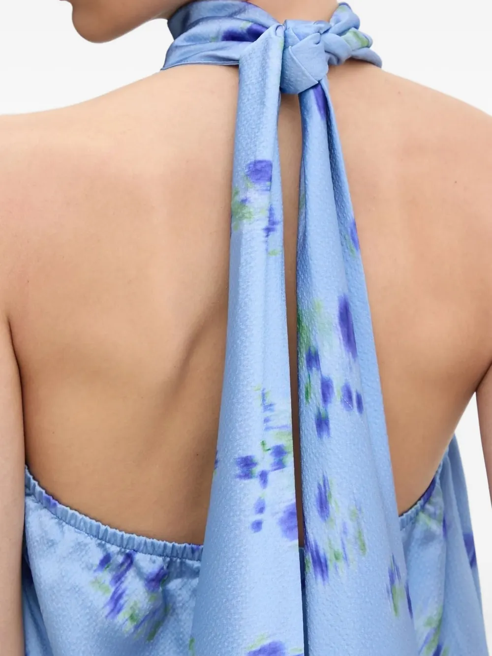 HUGO Top met bloemenprint en halternek Blauw