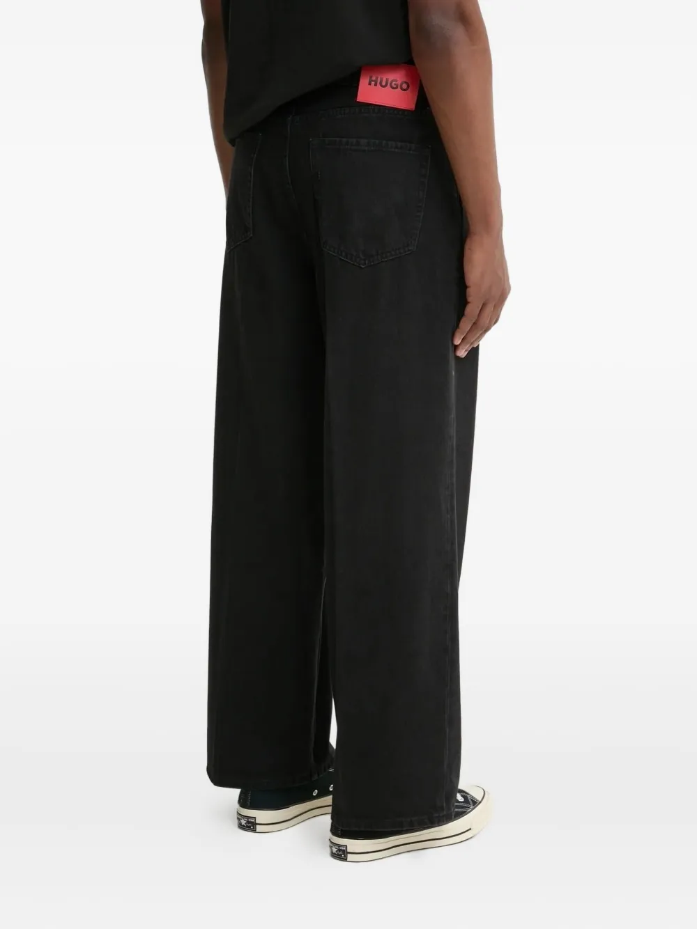 HUGO wide-leg jeans - Zwart