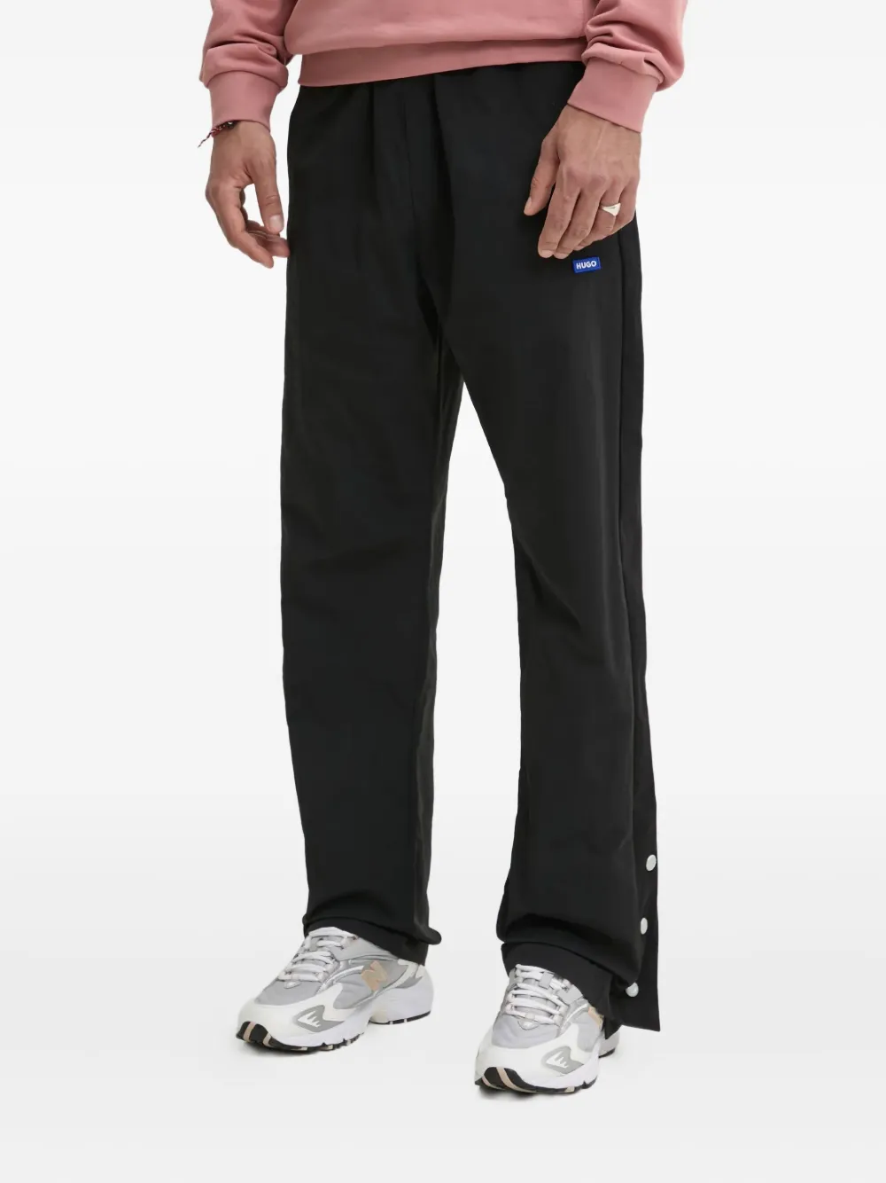 HUGO button-fastening side-panel trousers | Black | Image 1