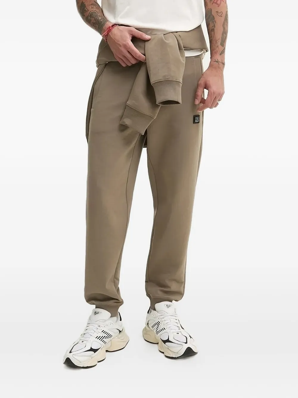HUGO Trainingsbroek met logopatch Bruin