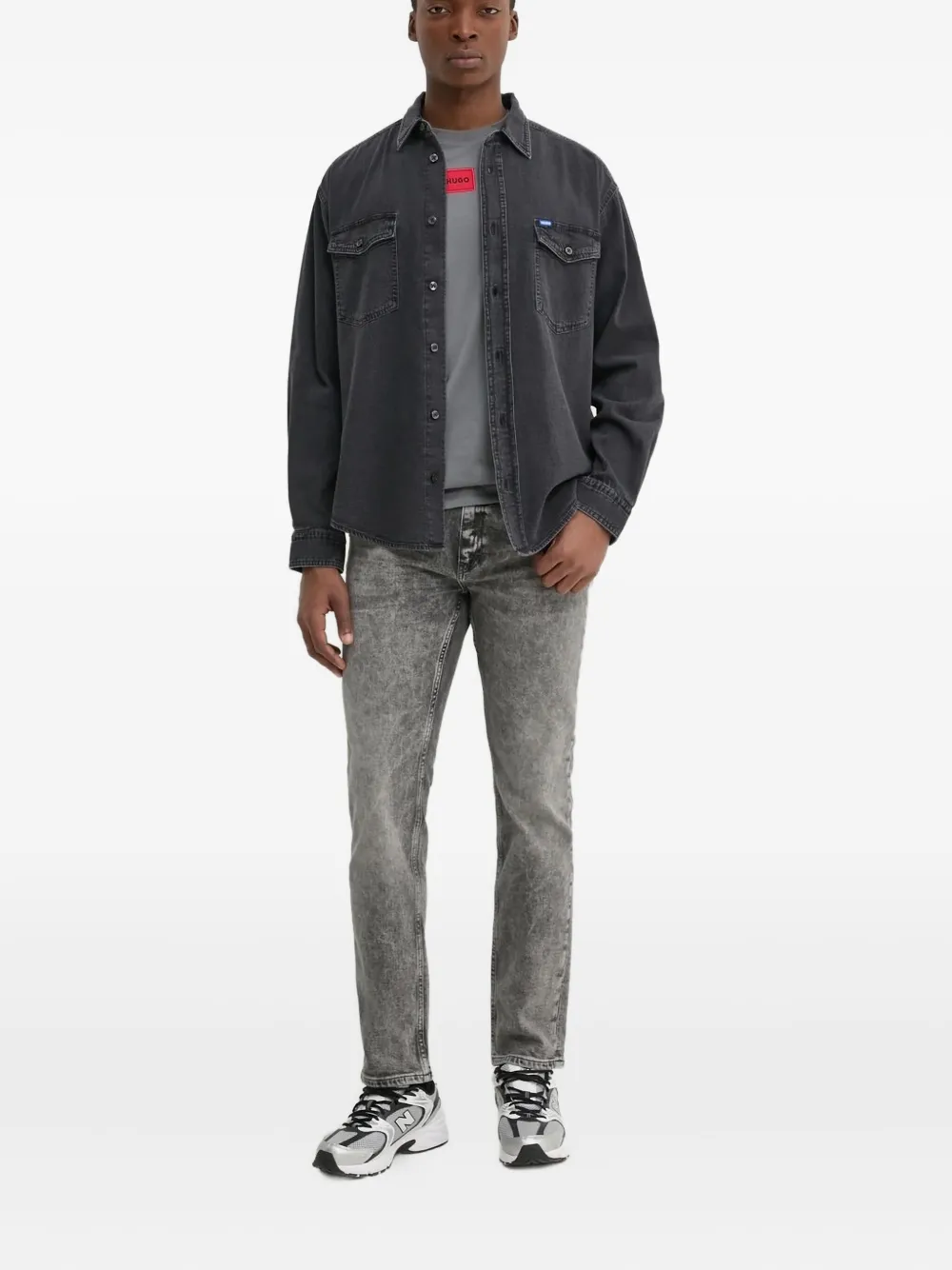 HUGO acid-wash jeans Grijs
