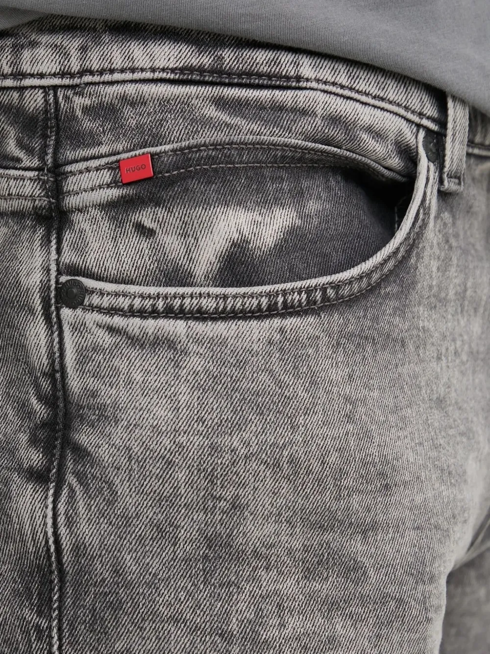 HUGO Jeans met acid-wassing Grijs