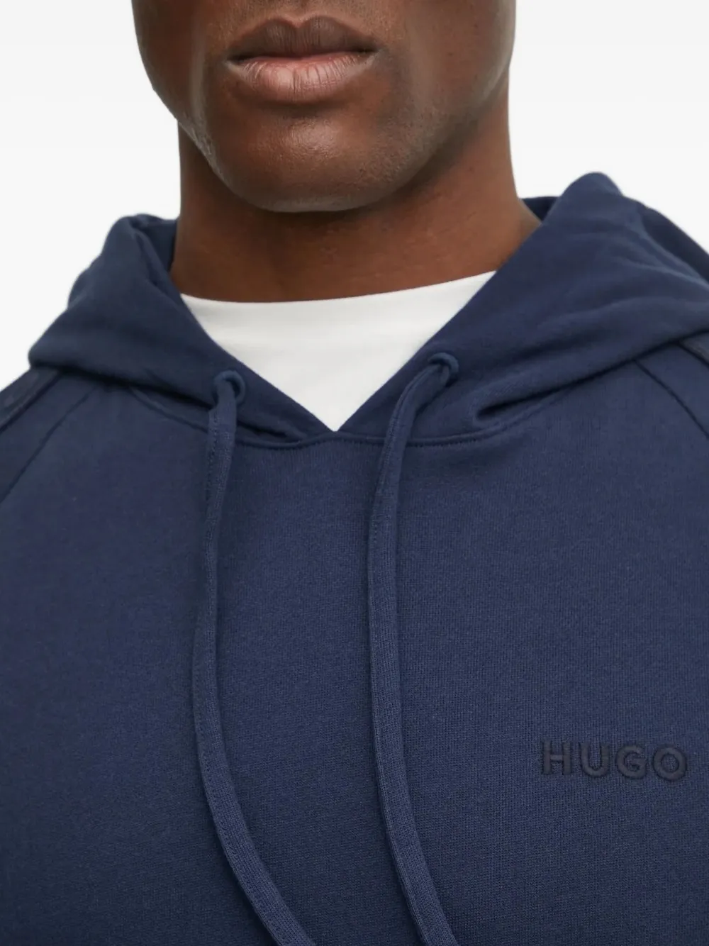 HUGO Hoodie met geborduurd logo Blauw