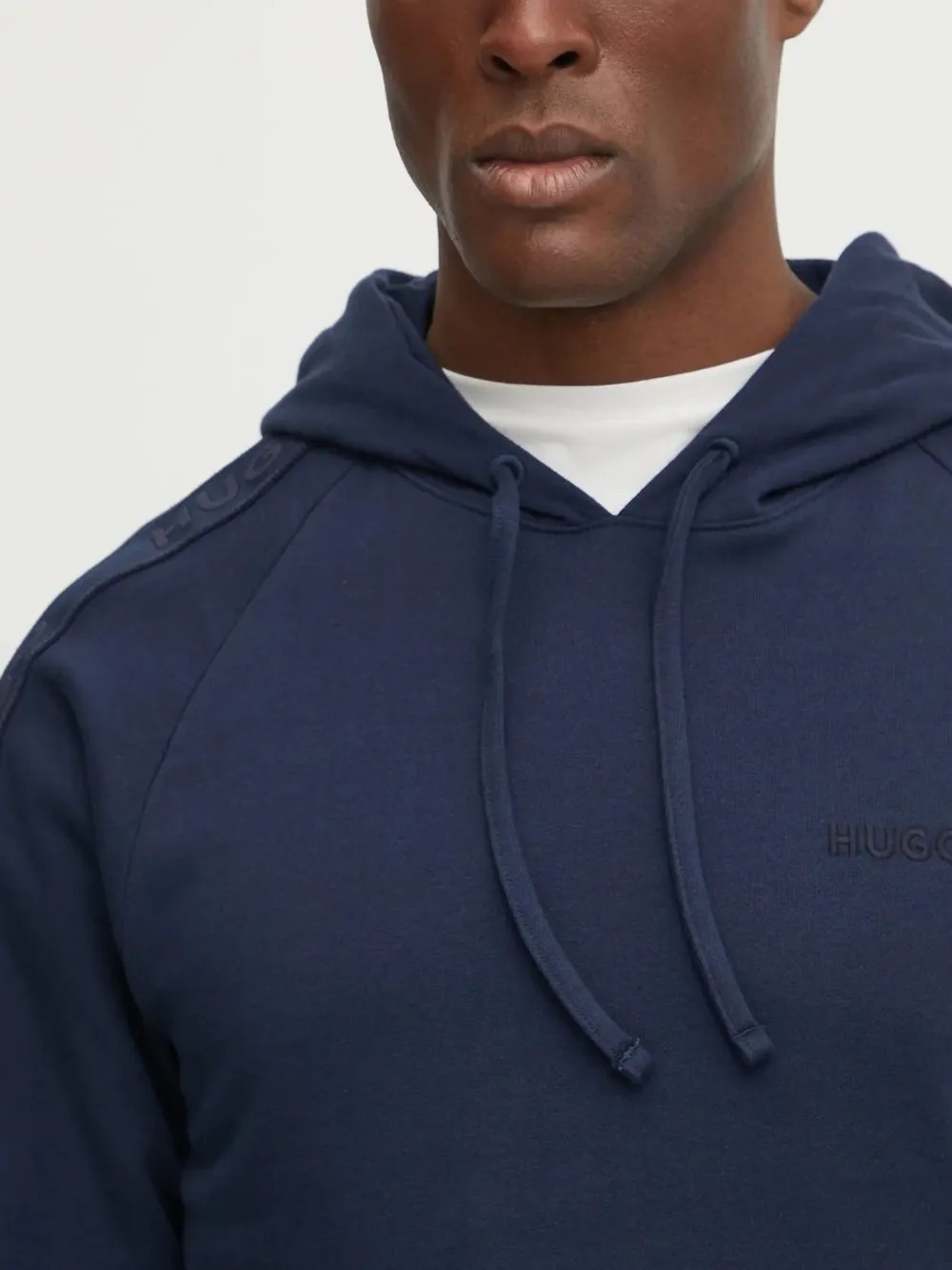 HUGO Hoodie met geborduurd logo Blauw