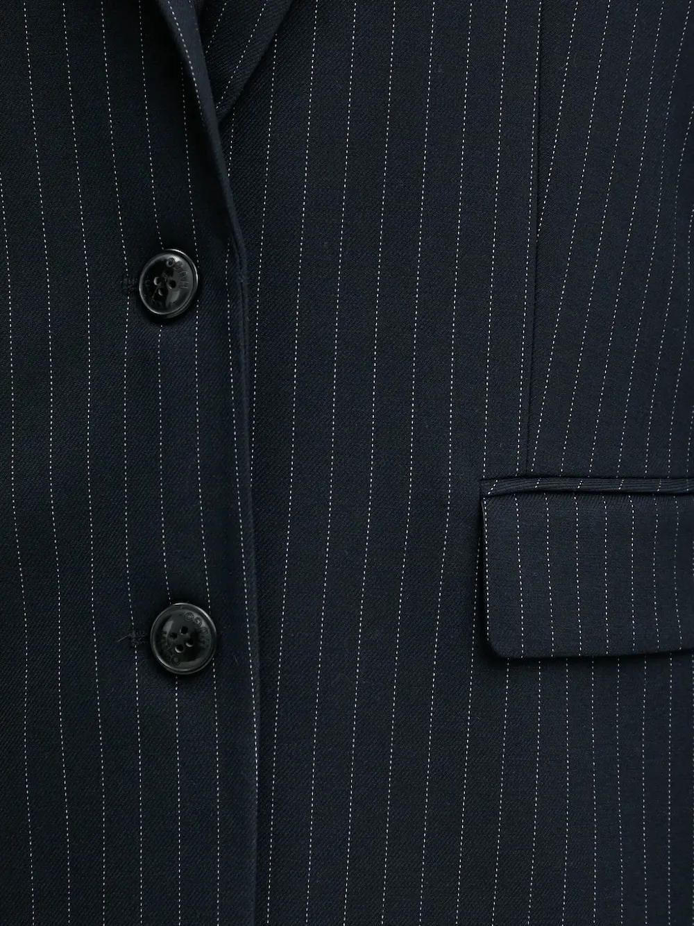 Hugo Boss Pinstripe Buttoned Suit Jacket In Black