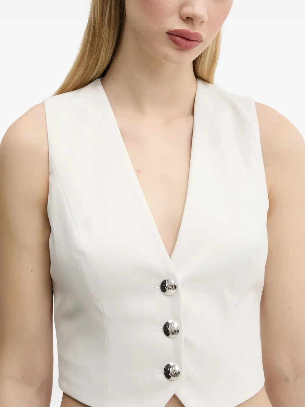 HUGO Gilet met knopen Wit