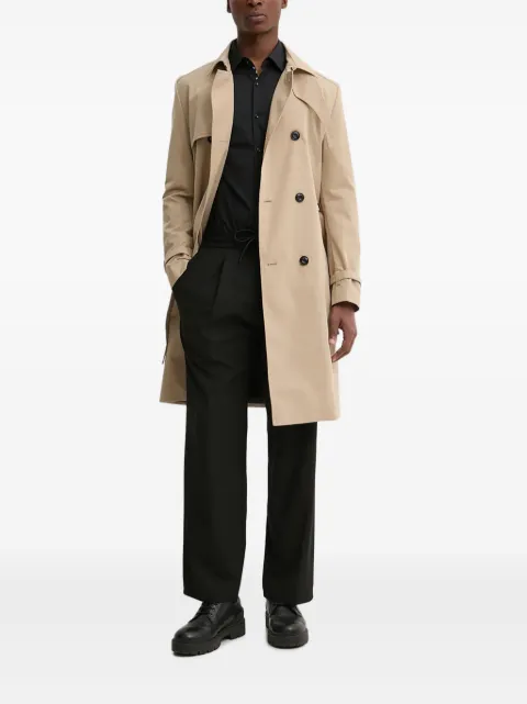 HUGO double-breasted belted trench coat