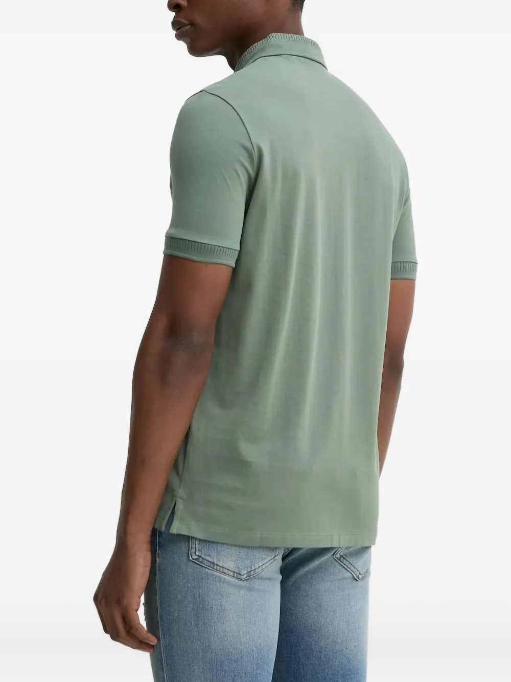 HUGO Desero logo-patch polo shirt - Groen
