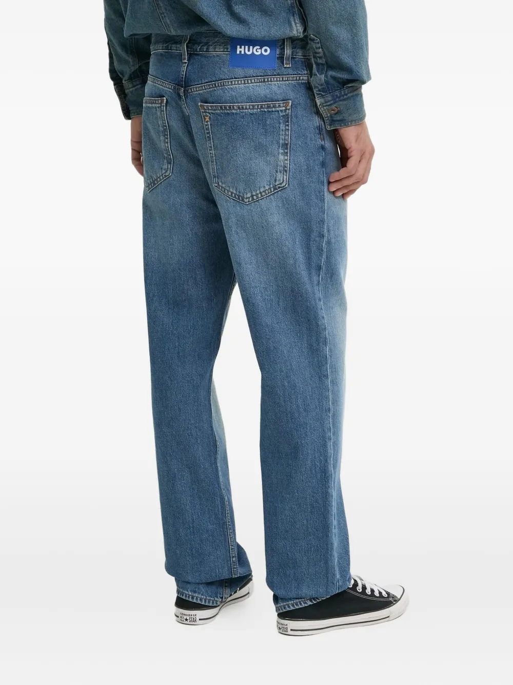 HUGO Jeans met logopatch Blauw