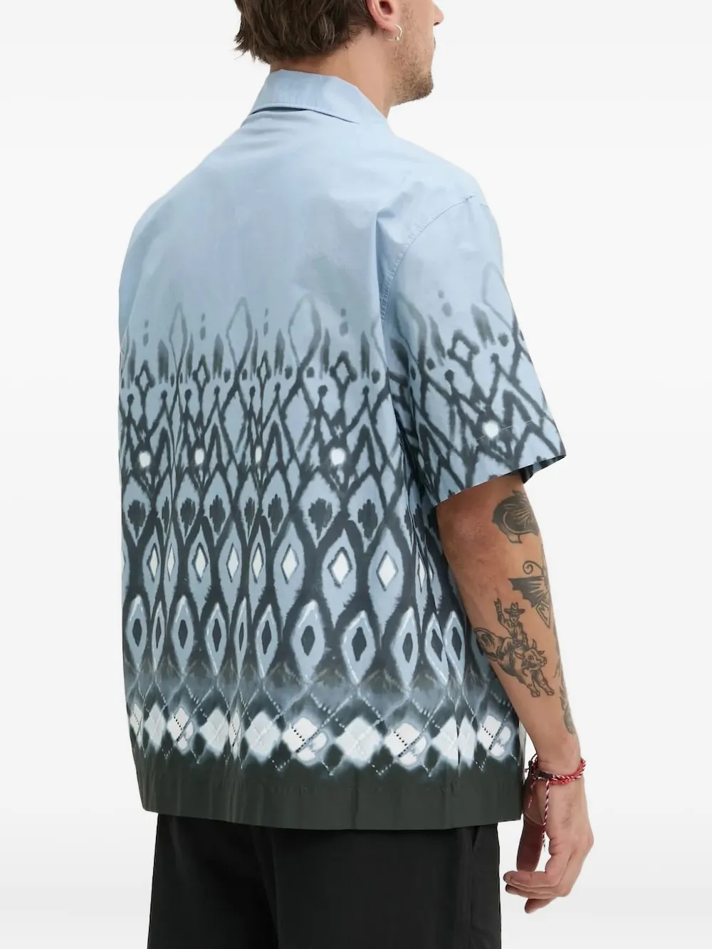 HUGO geometric-print shirt Blauw