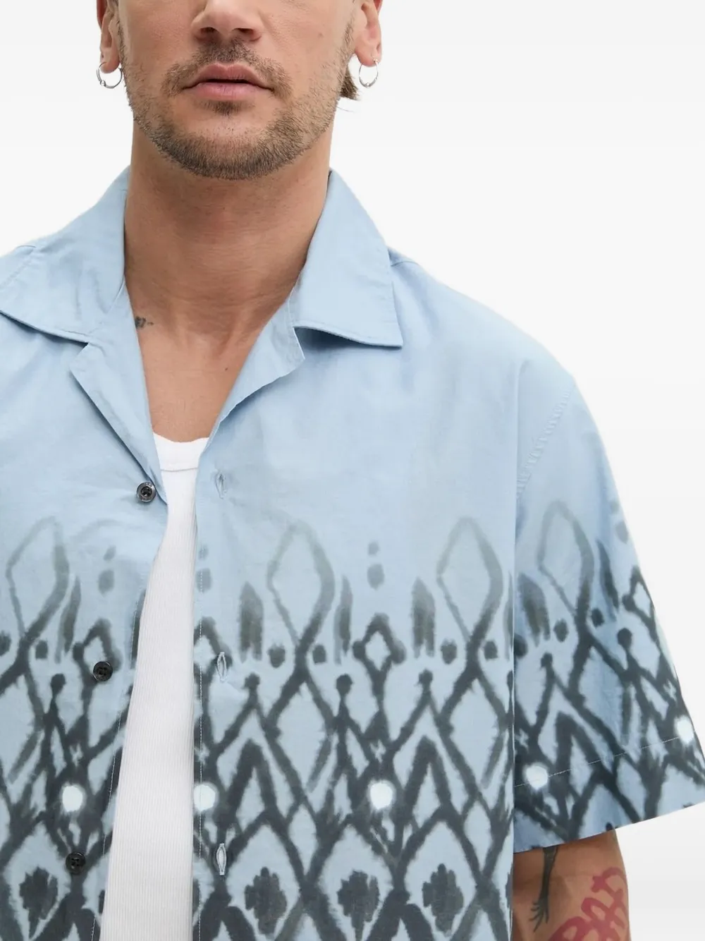 HUGO geometric-print shirt Blauw