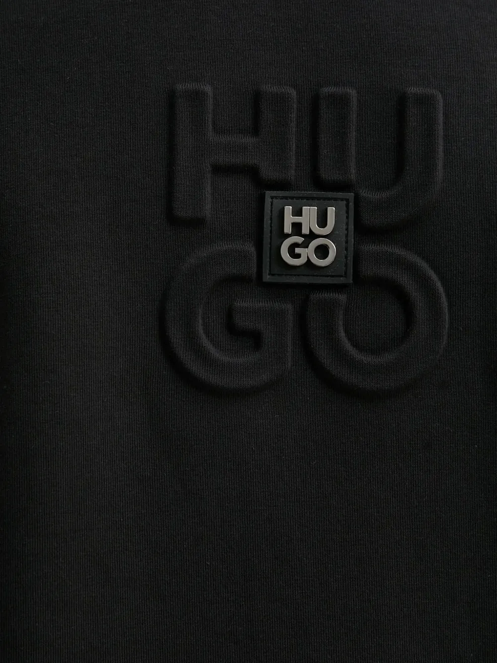 HUGO Hoodie met logopatch Zwart